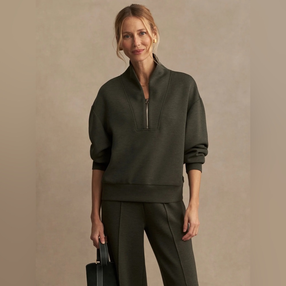 Varley Davidson Sweat in Olive Marl, Size XXS